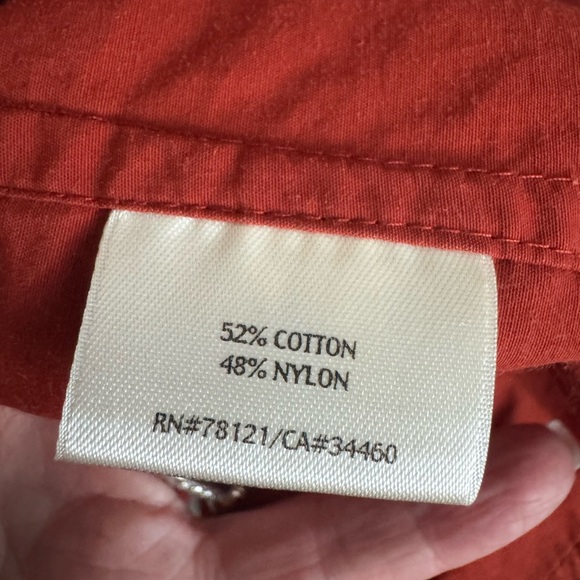 Eileen Fisher Hooded Lightweight A-Line Coat Jacket Red Orange SZ M - Picture 7 of 7